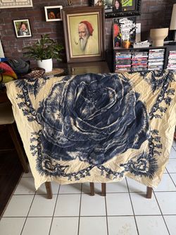 L.A.M.B. Gwen Stefani Oversized Rose Skull Scarf / Wrap