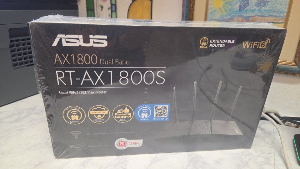 Asus RT-AX1800 Dual Band Smart Wifi 6 Extendable Router Brand New