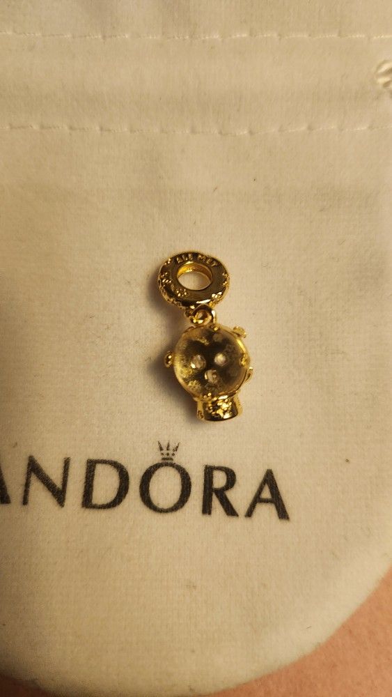 Brand New Pandora Disney Gold Globe Charm