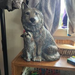 Wolf And Pup Made Of Mt St Helen's Ash