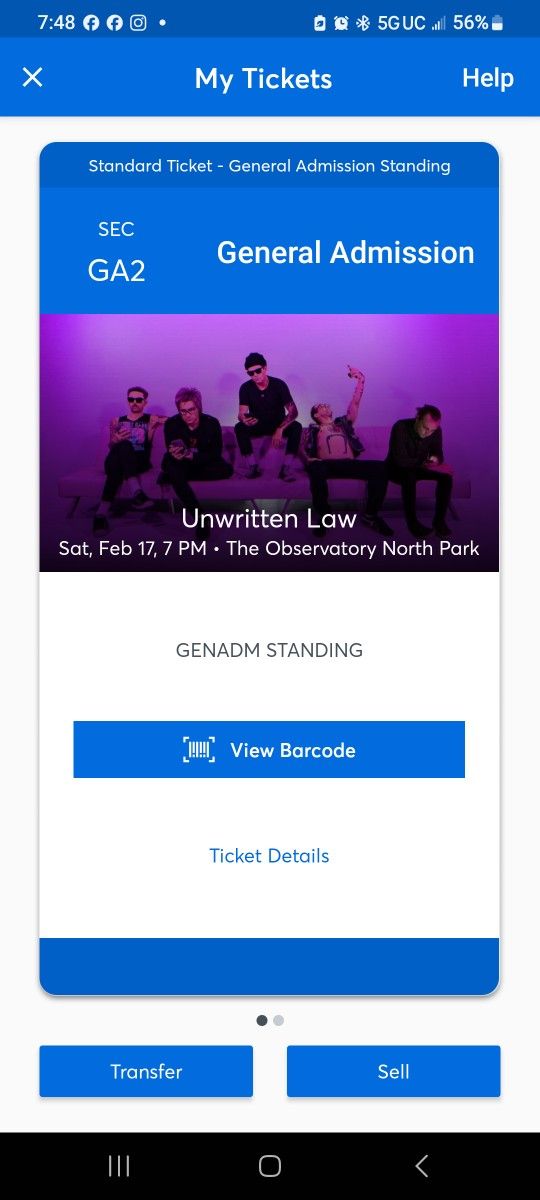 Unwritten Law Tickets 2/17/2024