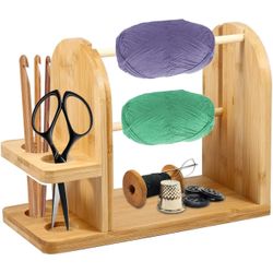 🔥Brand new🔥 MeetYr Life Yarn Holder for Crocheting, Double Rotating Portable Handmade Wooden Yarn Ball Dispenser for Knitting Crochet Accessories | 