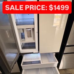 Samsung White Glass Bespoke Refrigerator 