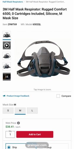 3M Rugged Comfort Half Mask Respirator 6502QL Medium