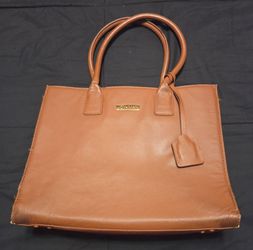 Joy & Iman Brown Leather Tote Handbag