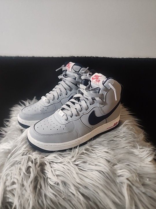Nike Women's Air Force 1 High (Wolf Grey/College Navy/University Red) Size 4.5