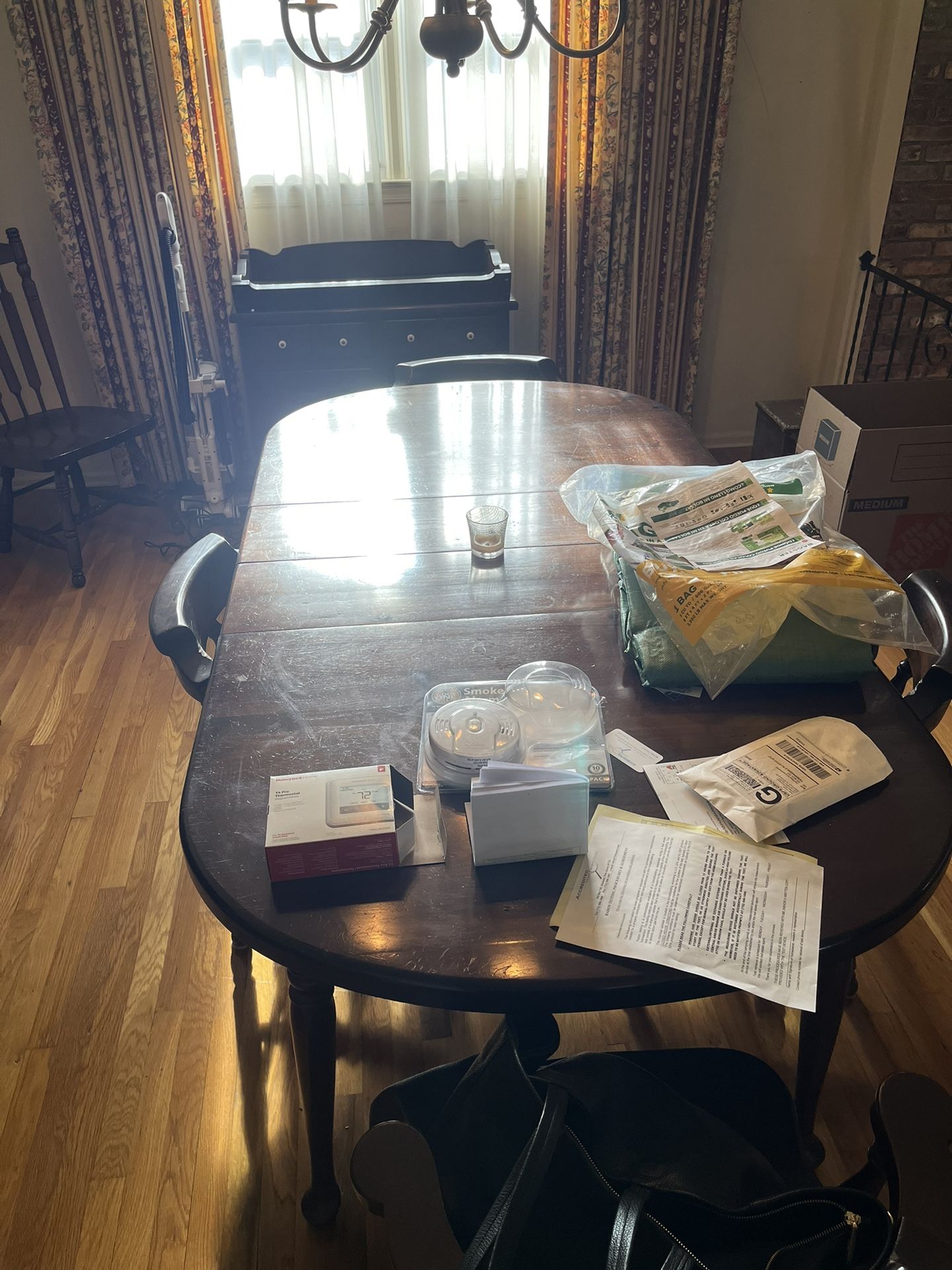 Dining Table, 2 End Table, Coffee Table, 3 Bookshelves, Rug