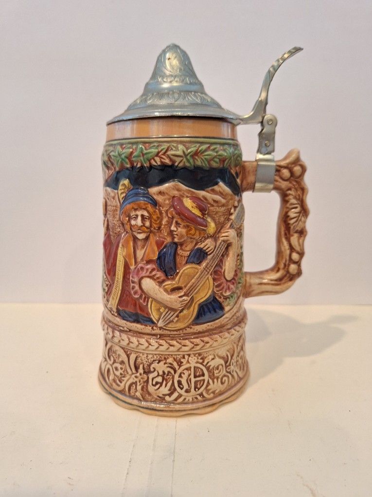 Vintage German Lidded Musical Beer Stein