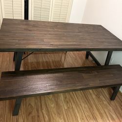 Dining Table & Bench Living Spaces Furniture 