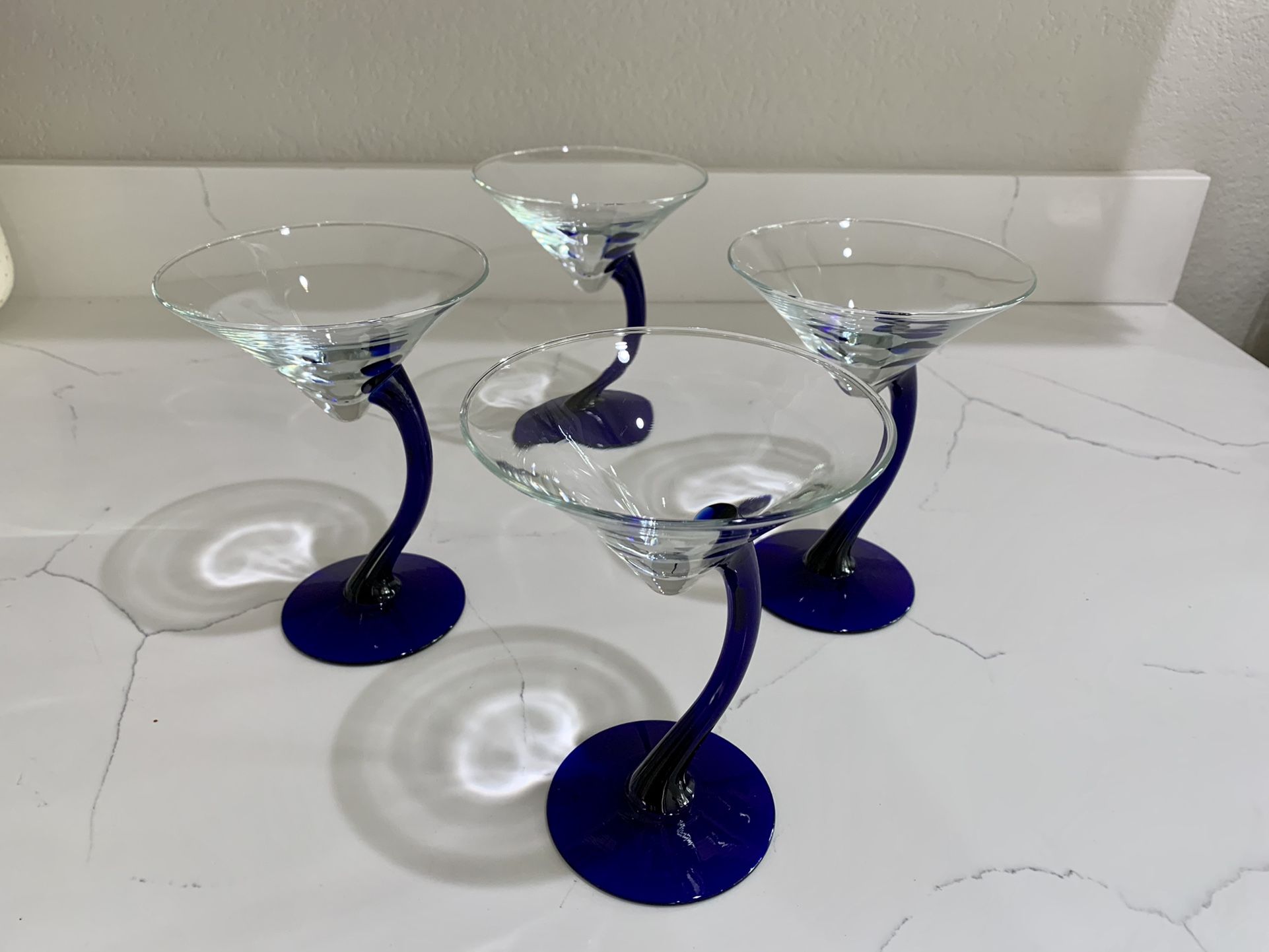 Late 20th Century Bent Glass Martini Glasses, Set of 8 – Showplace