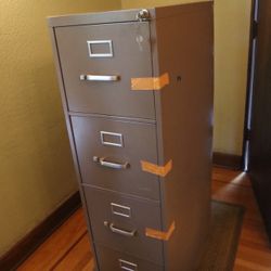 4-Drawer Metal Filing Cabinet – Locking with Keys