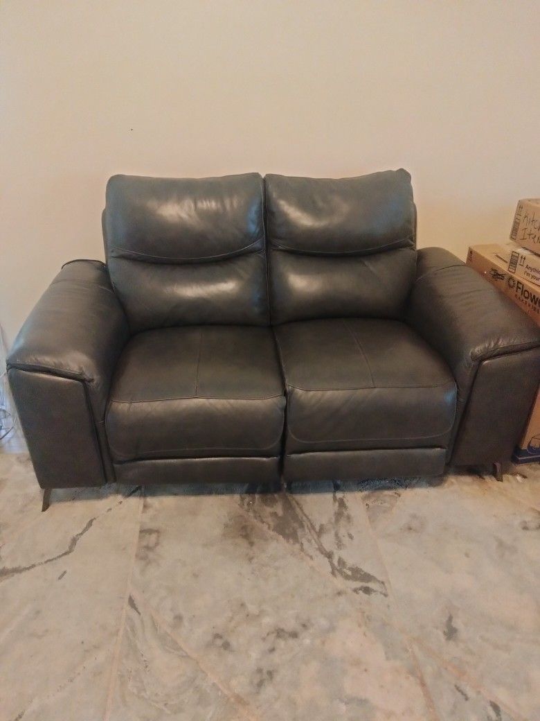 Leather Couch And Loveseat Both Recline