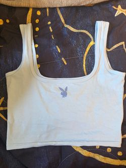 Playboy x Pacsun Crop Tank Top Light Blue