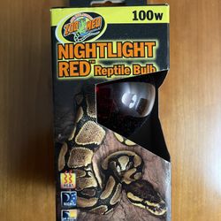 Zoo Med Nightlight Red Reptile Bulb - 100w