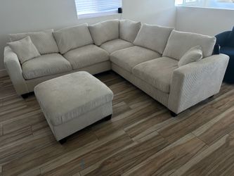 4 Piece Sectional Sofa Couch Set Ivory