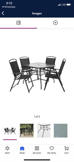 Kingman 5pc sling folding 2024 patio dining set
