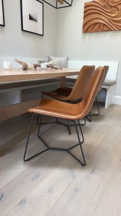 West elm leather dining chair