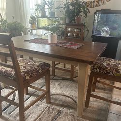 set-Dining Table with 4 Dining Chairs
