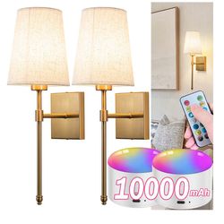 Rechargeable wall sconces set of 2
