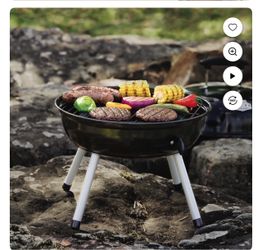 Grill Expert Grill Parrilla Portatil de Carbón de 14.5 Pulgadas, Negra