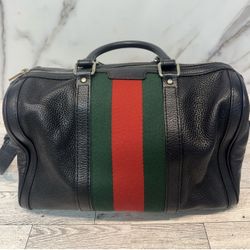 Gucci Web Boston Duffle Bag