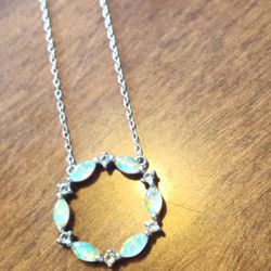 Kohls Opal Silver Necklace 