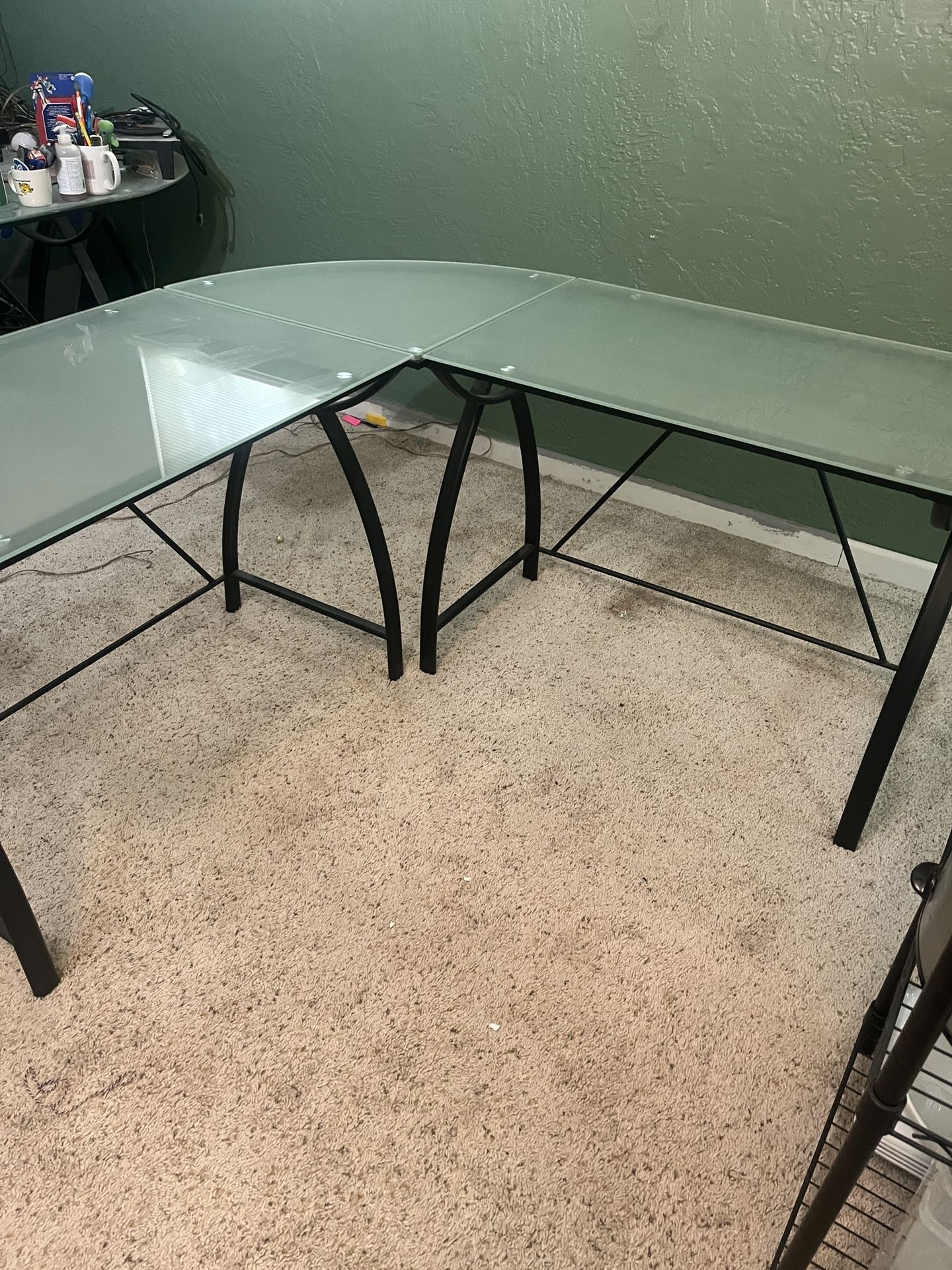 Frosted Glass Corner Desk
