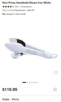 Nori Press Handheld Steam Iron (White)
