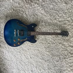 Hollow Body Blue Oscar Schmidt Guitar