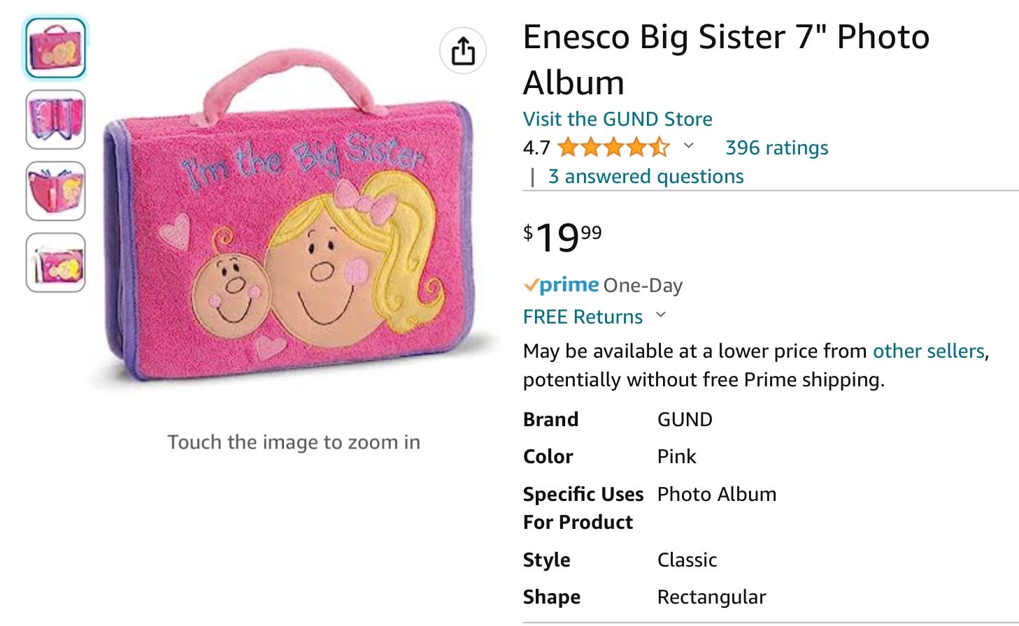 New Gund 7’ I’m the Big Sister Photo Album