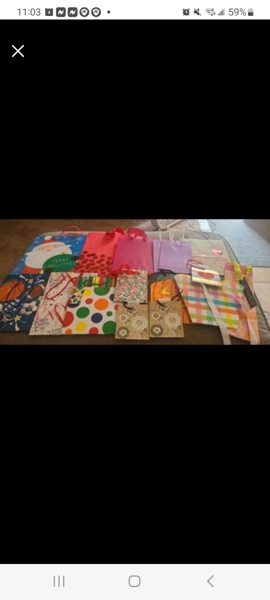 Lot of 16- Various Size/Style Gift Bags