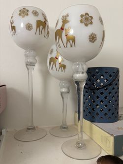 Set of Glass Candle Holders