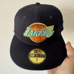 Los Angeles Lakers ‘Navy Mint’ Fitted Hat Sz 7 & 7 1/2