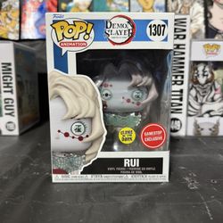 Demon Slayer Rui Funko Pop With Art Insert One Of One 1307 UV Reactive