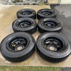 8x6.5 Wheels And Tire Dually Full Set