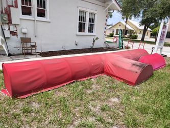 Store front canopy fabric metal frame