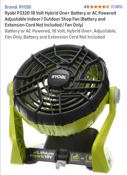 Like New RYOBI Indoor/Outdoor Fan