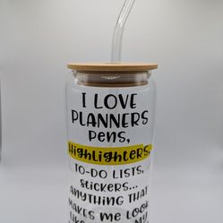 Funny Glass and Bamboo Stocking Stuffer Drinking Glass 