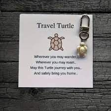$5 Mini White Travel Turtle Keychain (New)