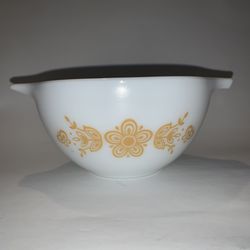 Vintage PYREX BUTTERFLY GOLD Nesting Bowl White #443 750 ml