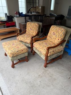 Custom Fremarc Design Provence Chairs with Ottoman