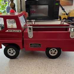 Vintage 1960s Pressed Steel Structo  Steer-O- Matic Emergency Vehicle 