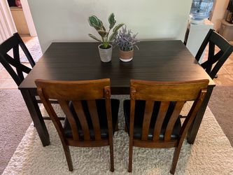 Dining Table with 4 Chairs 36”x 60”