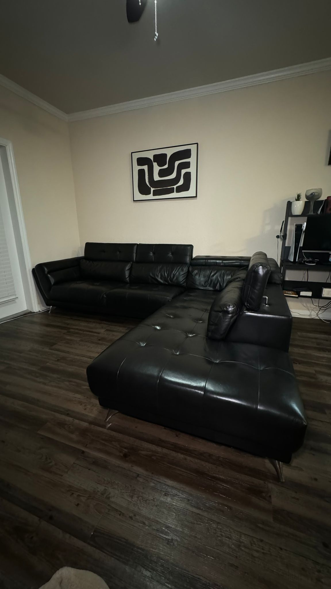 Sofa De Cuero Negro