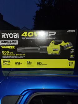 Ryobi 40V Brushless Whisper Series Blower Kit