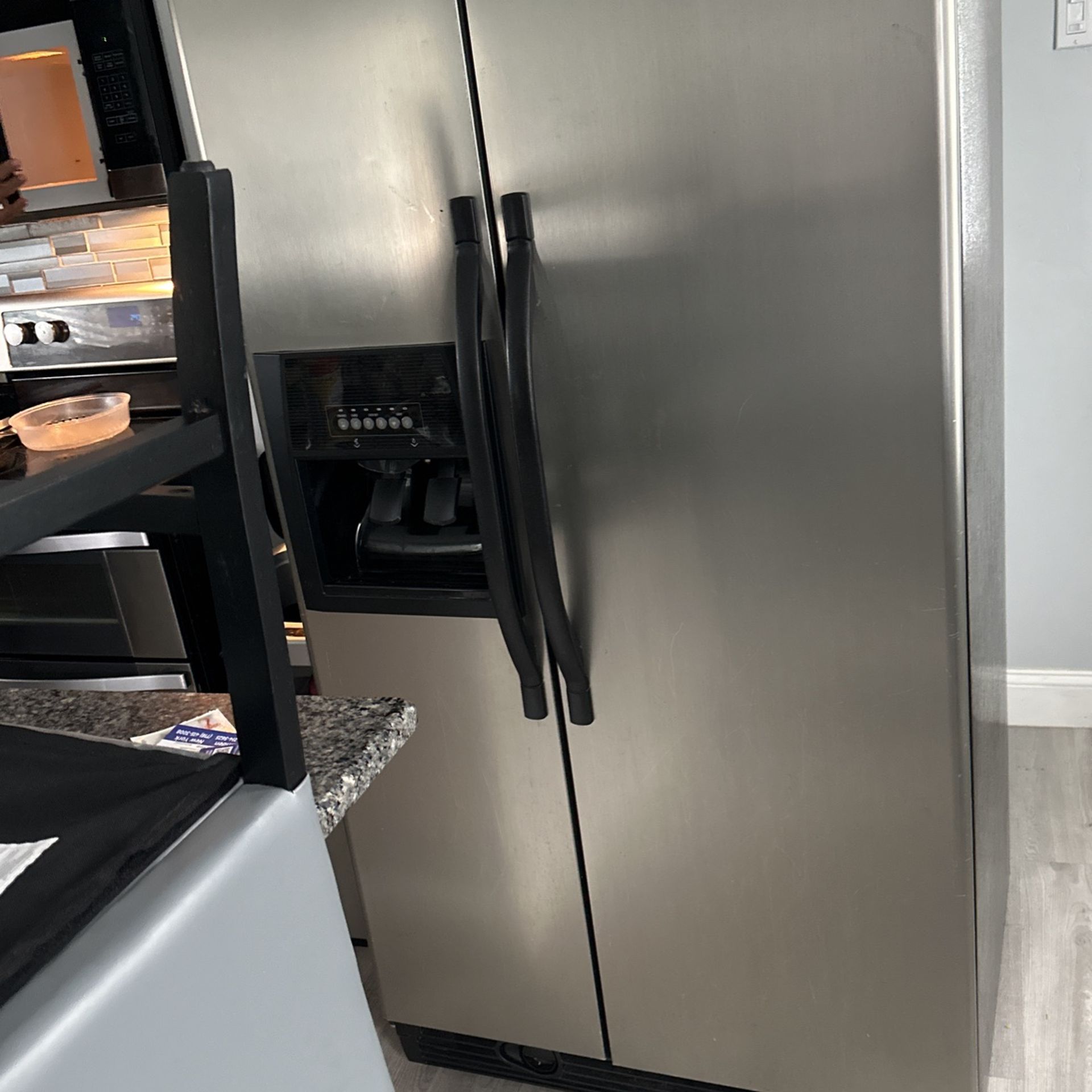 Stanley steel side-by-side refrigerator