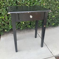 Antique Heavy Solid Wood Table W Drawer 