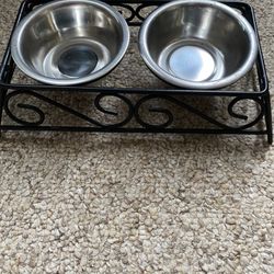 Pet Dog Cat Water And Food Bowl