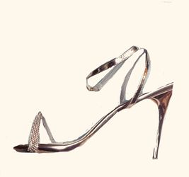Rose gold rhinestone sandals size 11