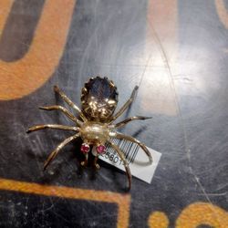 10kt Gold Spider Brooch 
